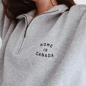 Peace Collective 1/4 Zip Sweatshirt Gray Size S